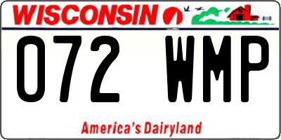 WI license plate 072WMP