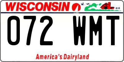 WI license plate 072WMT