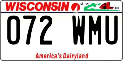 WI license plate 072WMU