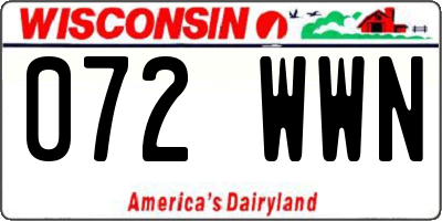WI license plate 072WWN
