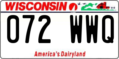 WI license plate 072WWQ