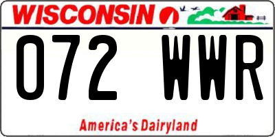 WI license plate 072WWR