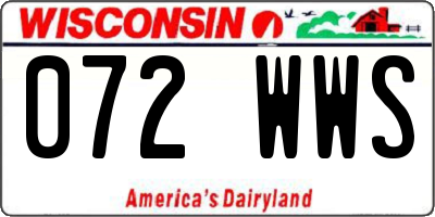 WI license plate 072WWS