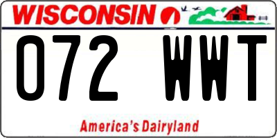 WI license plate 072WWT