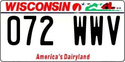 WI license plate 072WWV