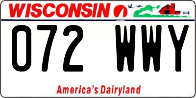 WI license plate 072WWY