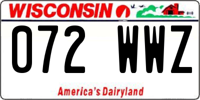 WI license plate 072WWZ