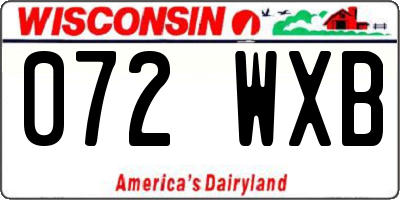 WI license plate 072WXB