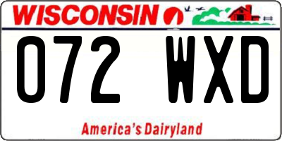 WI license plate 072WXD