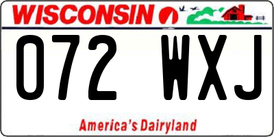 WI license plate 072WXJ