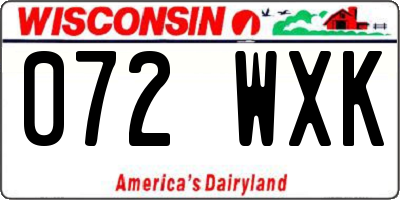 WI license plate 072WXK