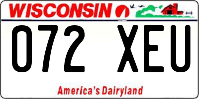 WI license plate 072XEU