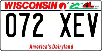 WI license plate 072XEV
