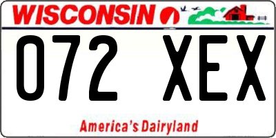 WI license plate 072XEX