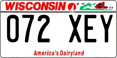 WI license plate 072XEY