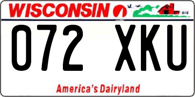 WI license plate 072XKU