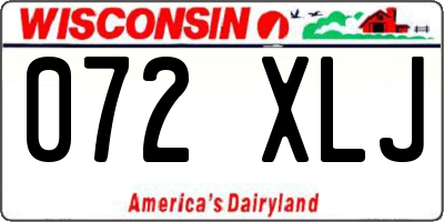 WI license plate 072XLJ
