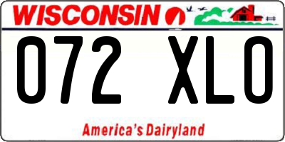 WI license plate 072XLO