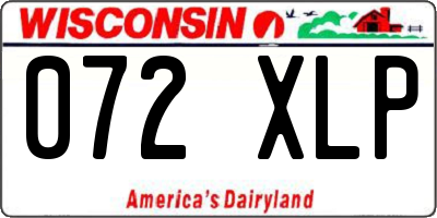WI license plate 072XLP