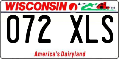 WI license plate 072XLS