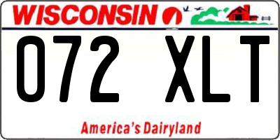 WI license plate 072XLT