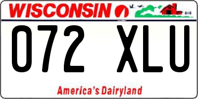 WI license plate 072XLU