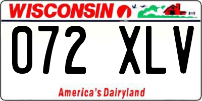 WI license plate 072XLV