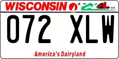 WI license plate 072XLW