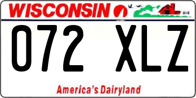 WI license plate 072XLZ