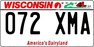 WI license plate 072XMA