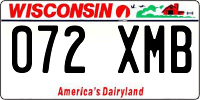 WI license plate 072XMB