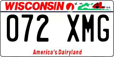 WI license plate 072XMG