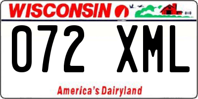WI license plate 072XML