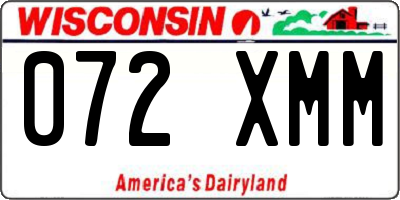 WI license plate 072XMM