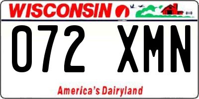 WI license plate 072XMN