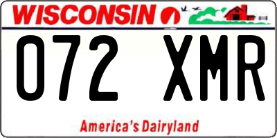 WI license plate 072XMR