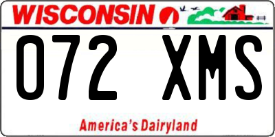 WI license plate 072XMS