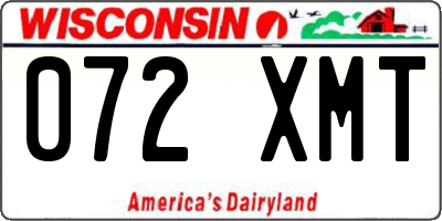 WI license plate 072XMT