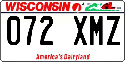 WI license plate 072XMZ