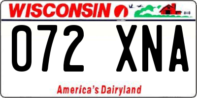 WI license plate 072XNA