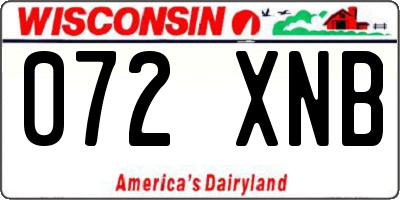 WI license plate 072XNB