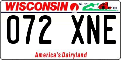 WI license plate 072XNE