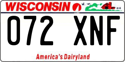 WI license plate 072XNF
