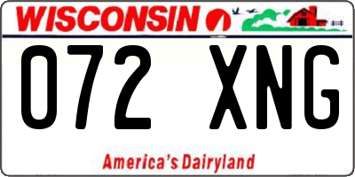 WI license plate 072XNG