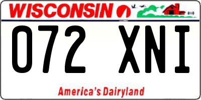 WI license plate 072XNI