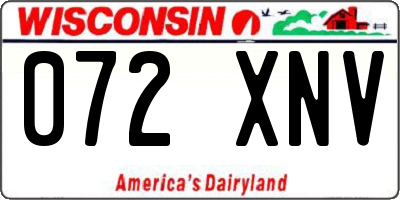 WI license plate 072XNV