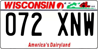 WI license plate 072XNW