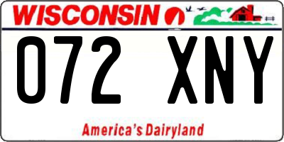 WI license plate 072XNY
