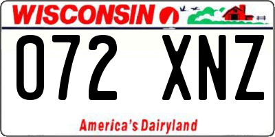 WI license plate 072XNZ