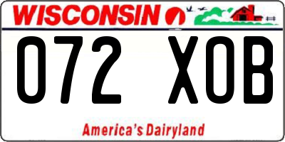 WI license plate 072XOB